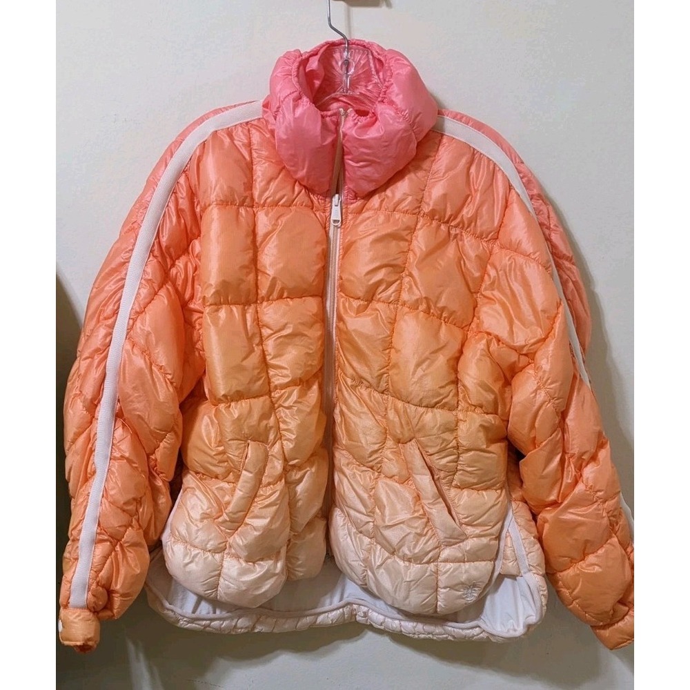 Free People Movement Scrunchy Glossy Pippa‎ Puffer Just Peachy Ombre Size XS - Picture 2 of 10